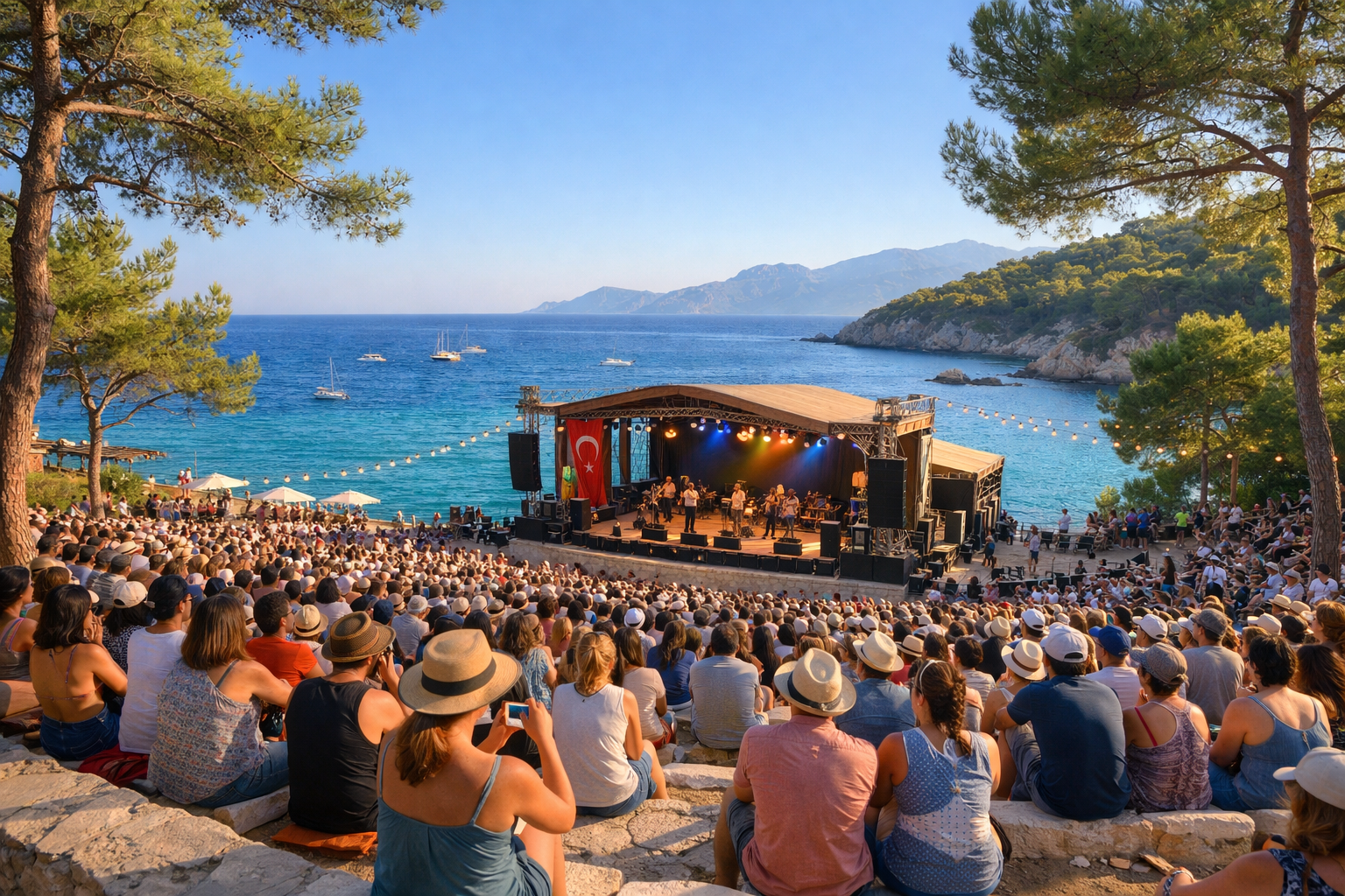 Akdeniz kiyisinda acik hava festivali