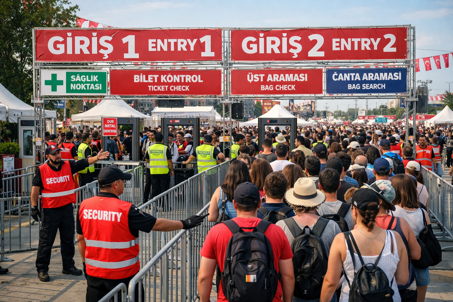 Senlik alaninda kalabalik yonetimi ve guvenlik